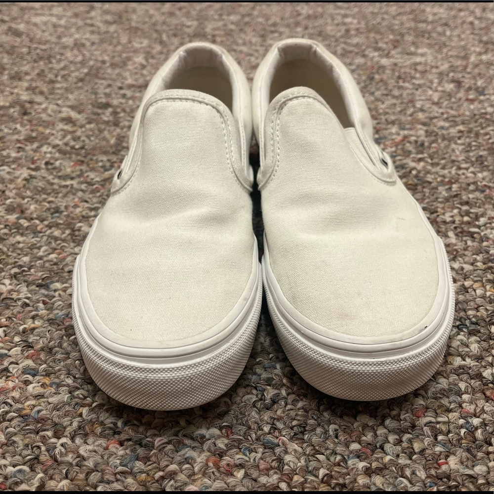 White Slip-On Vans